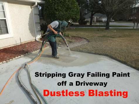 Sandblasting paint off concrete driveway 02 SML