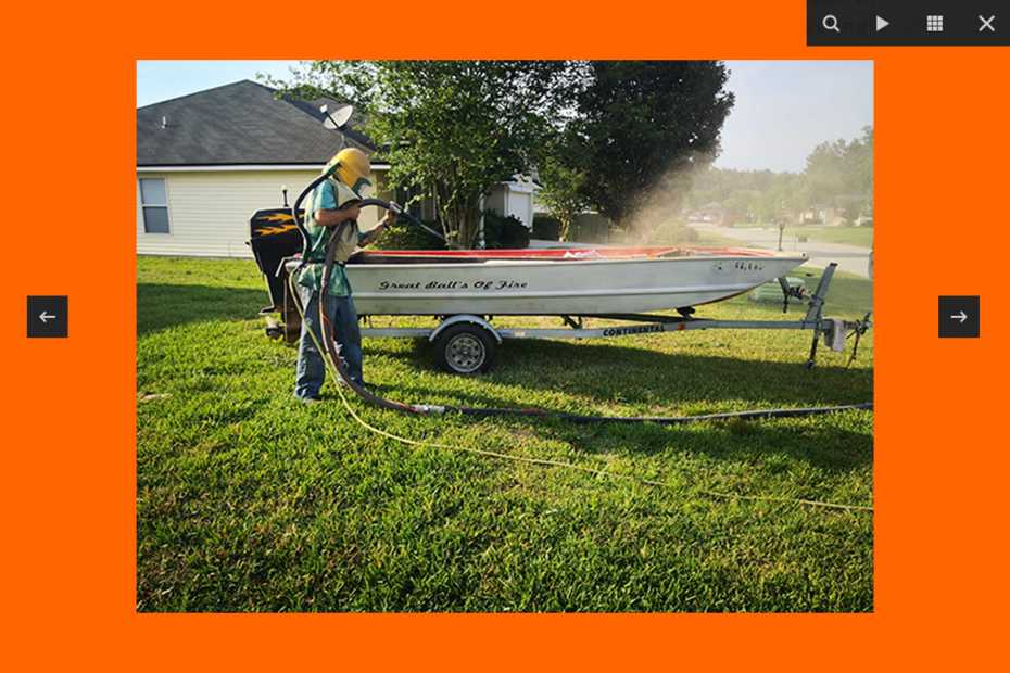 16 ft Aluminum Boat Sandblasting 04