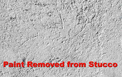 Sandblasting paint off stucco concrete SML